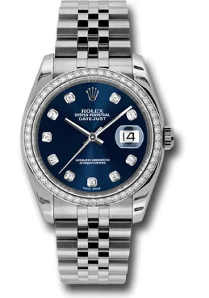   x Steel and White Gold Datejust 36 Watch - 52 Diamond Bezel - Blue Diamond Dial - Jubilee Bracelet - 116244 bldj Datejust watch for sale   x Datejust watch