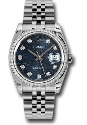   x Steel and White Gold Datejust 36 Watch - 52 Diamond Bezel - Blue Jubilee Diamond Dial - Jubilee Bracelet - 116244 bljdj Datejust watch for sale   x Datejust watch