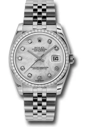   x Steel and White Gold Datejust 36 Watch - 52 Diamond Bezel - Mother-Of-Pearl Diamond Dial - Jubilee Bracelet - 116244 mdj Datejust watch for sale   x Datejust watch