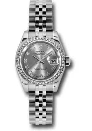   x Steel and White Gold Lady Datejust 26 Watch - 46 Diamond Bezel - Rhodium Roman Dial - Jubilee Bracelet - 179384 rrj Datejust watch for sale   x Datejust watch