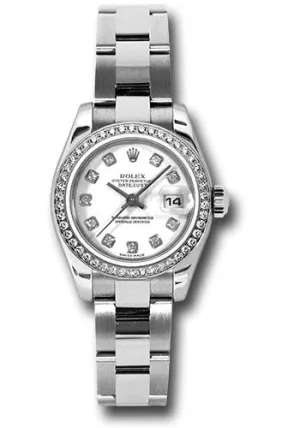   x Steel and White Gold Lady-Datejust 26 Watch - 46 Diamond Bezel - White Diamond Dial - Oyster Bracelet - 179384 wdo Datejust watch for sale   x Datejust watch