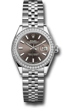   x Steel and White Gold   sor Lady-Datejust 28 Watch - 44 Diamond Bezel - Dark Grey Index Dial - Jubilee Bracelet - 279384RBR dgij Datejust watch for sale   x Datejust watch