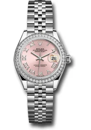  x Steel and White Gold   sor Lady-Datejust 28 Watch - 44 Diamond Bezel - Pink Roman Dial - Jubilee Bracelet - 279384RBR prj Datejust watch for sale   x Datejust watch
