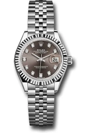   x Steel and White Gold   sor Lady-Datejust 28 Watch - Fluted Bezel - Dark Grey Diamond Dial - Jubilee Bracelet - 279174 dgdj Datejust watch for sale   x Datejust watch