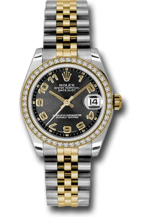   x Steel and Yellow Gold Datejust 31 Watch - 46 Diamond Bezel - Black Concentric Circle Arabic Dial - Jubilee Bracelet 178383 bkcaj Datejust watch for sale   x Datejust watch