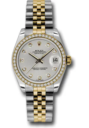   x Steel and Yellow Gold Datejust 31 Watch - 46 Diamond Bezel - Silver Diamond Dial - Jubilee Bracelet 178383 sdj Datejust watch for sale   x Datejust watch