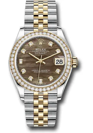   x Steel and Yellow Gold Datejust 31 Watch - Diamond Bezel - Dark Mother-of-Pearl Diamond Dial - Jubilee Bracelet 278383RBR dkmdj Datejust watch for sale   x Datejust watch