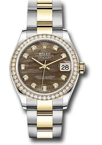   x Steel and Yellow Gold Datejust 31 Watch - Diamond Bezel - Dark Mother-of-Pearl Diamond Dial - Oyster Bracelet 278383RBR dkmdo Datejust watch for sale   x Datejust watch