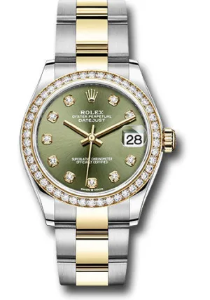   x Steel and Yellow Gold Datejust 31 Watch - Diamond Bezel - Olive Green Diamond Dial - Oyster Bracelet 278383RBR ogdo Datejust watch for sale   x Datejust watch