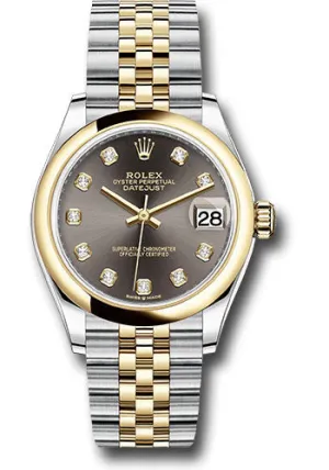   x Steel and Yellow Gold Datejust 31 Watch - Domed Bezel - Dark Grey Diamond Dial - Jubilee Bracelet 278243 dkgdj Datejust watch for sale   x Datejust watch