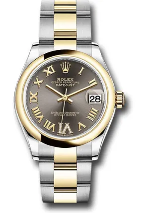   x Steel and Yellow Gold Datejust 31 Watch - Domed Bezel - Dark Grey Diamond Roman Six Dial - Oyster Bracelet 278243 dkgdr6o Datejust watch for sale   x Datejust watch