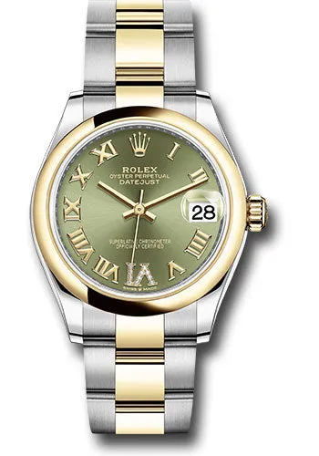   x Steel and Yellow Gold Datejust 31 Watch - Domed Bezel - Olive Green Diamond Roman Six Dial - Oyster Bracelet 278243 ogdr6o Datejust watch for sale   x Datejust watch