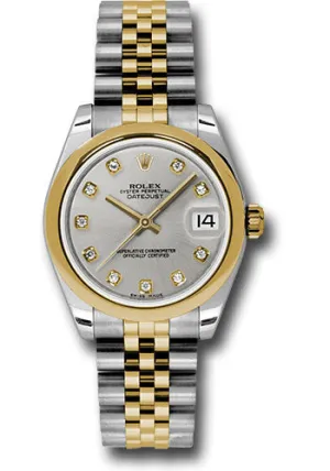   x Steel and Yellow Gold Datejust 31 Watch - Domed Bezel - Silver Diamond Dial - Jubilee Bracelet 178243 sdj Datejust watch for sale   x Datejust watch