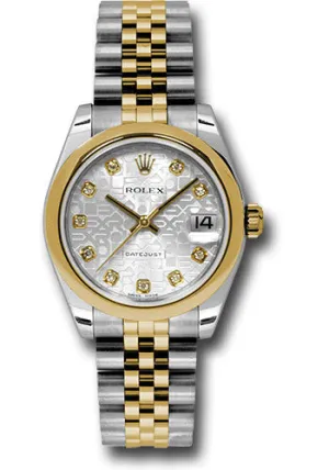   x Steel and Yellow Gold Datejust 31 Watch - Domed Bezel - Silver Jubilee Diamond Dial - Jubilee Bracelet 178243 sjdj Datejust watch for sale   x Datejust watch