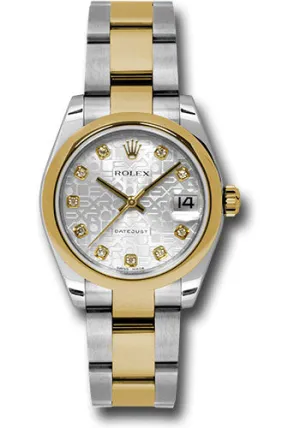   x Steel and Yellow Gold Datejust 31 Watch - Domed Bezel - Silver Jubilee Diamond Dial - Oyster Bracelet 178243 sjdo Datejust watch for sale   x Datejust watch