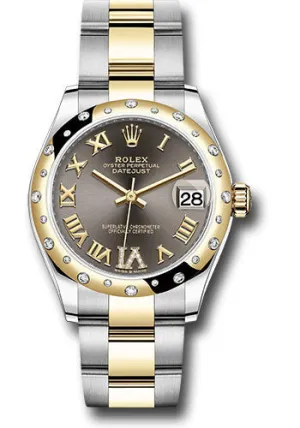   x Steel and Yellow Gold Datejust 31 Watch - Domed Diamond Bezel - Dark Grey Diamond Roman Six Dial - Oyster Bracelet 278343 dkgdr6o Datejust watch for sale   x Datejust watch