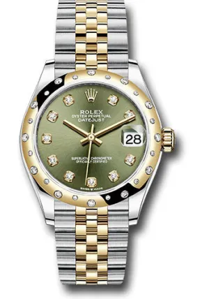   x Steel and Yellow Gold Datejust 31 Watch - Domed Diamond Bezel - Olive Green Diamond Dial - Jubilee Bracelet 278343 ogdj Datejust watch for sale   x Datejust watch