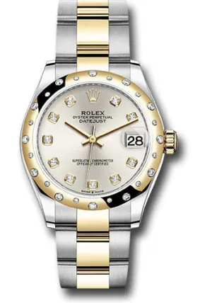   x Steel and Yellow Gold Datejust 31 Watch - Domed Diamond Bezel - Silver Diamond Dial - Oyster Bracelet 278343 sdo Datejust watch for sale   x Datejust watch