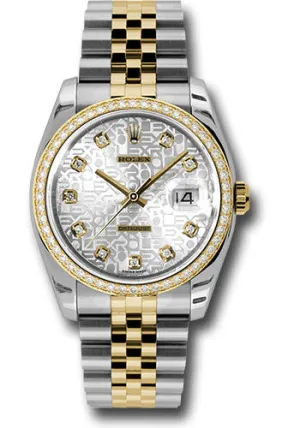   x Steel and Yellow Gold   sor Datejust 36 Watch - 52 Brilliant-Cut Diamond Bezel - Silver Jubilee Diamond Dial - Jubilee Bracelet - 116243 sjdj Datejust watch for sale   x Datejust watch