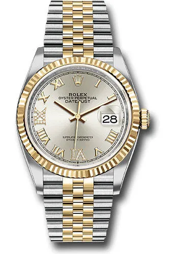   x Steel and Yellow Gold   sor Datejust 36 Watch - Fluted Bezel - Silver Roman Dial - Jubilee Bracelet - 126233 sdr69j Datejust watch for sale   x Datejust watch