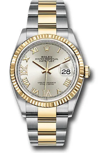   x Steel and Yellow Gold   sor Datejust 36 Watch - Fluted Bezel - Silver Roman Dial - Oyster Bracelet - 126233 sdr69o Datejust watch for sale   x Datejust watch