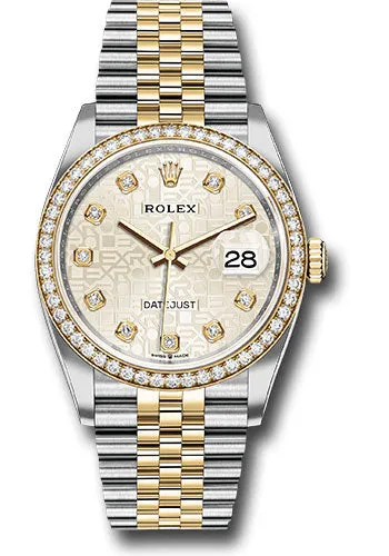   x Steel and Yellow Gold   sor Datejust 36 Watch - Yellow Diamond Bezel - Silver Jubilee Diamond Dial - Jubilee Bracelet - 126283RBR sjdj Datejust watch for sale   x Datejust watch