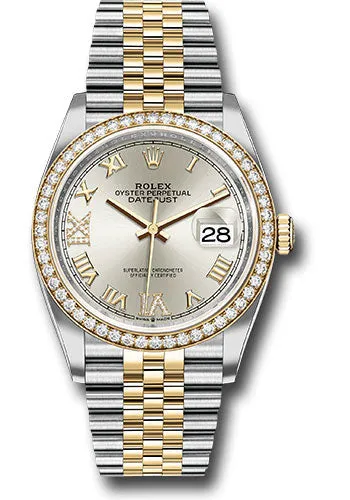   x Steel and Yellow Gold   sor Datejust 36 Watch - Yellow Diamond Bezel - Silver Roman Dial - Jubilee Bracelet - 126283RBR sdr69j Datejust watch for sale   x Datejust watch