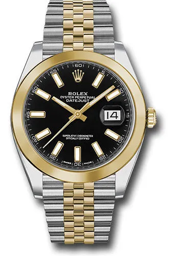   x Steel and Yellow Gold   sor Datejust 41 Watch - Smooth Bezel - Black Index Dial - Jubilee Bracelet - 126303 bkij Datejust watch for sale   x Datejust watch