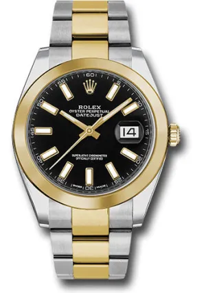   x Steel and Yellow Gold   sor Datejust 41 Watch - Smooth Bezel - Black Index Dial - Oyster Bracelet - 126303 bkio Datejust watch for sale   x Datejust watch