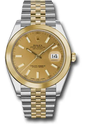   x Steel and Yellow Gold   sor Datejust 41 Watch - Smooth Bezel - Champagne Index Dial - Jubilee Bracelet - 126303 chij Datejust watch for sale   x Datejust watch