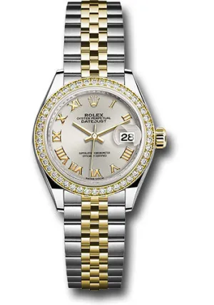   x Steel and Yellow Gold   sor Lady-Datejust 28 Watch - Diamond Bezel - Silver Roman Dial - Jubilee Bracelet - 279383RBR srj Datejust watch for sale   x Datejust watch