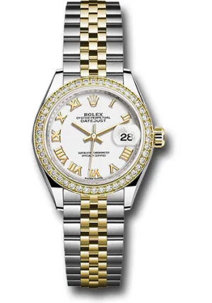   x Steel and Yellow Gold   sor Lady-Datejust 28 Watch - Diamond Bezel - White Roman Dial - Jubilee Bracelet - 279383RBR wrj Datejust watch for sale   x Datejust watch