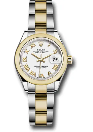   x Steel and Yellow Gold   sor Lady-Datejust 28 Watch - Domed Bezel - White Roman Dial - Oyster Bracelet - 279163 wro Datejust watch for sale   x Datejust watch
