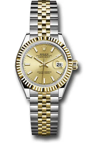   x Steel and Yellow Gold   sor Lady-Datejust 28 Watch - Fluted Bezel - Champagne Index Dial - Jubilee Bracelet - 279173 chij Datejust watch for sale   x Datejust watch