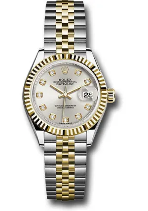   x Steel and Yellow Gold   sor Lady-Datejust 28 Watch - Fluted Bezel - Silver Diamond Dial - Jubilee Bracelet - 279173 sdj Datejust watch for sale   x Datejust watch