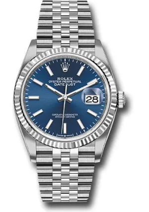   x Steel Datejust 36 Watch - Fluted Bezel - Blue Index Dial - Jubilee Bracelet - 126234 blij Datejust watch for sale   x Datejust watch