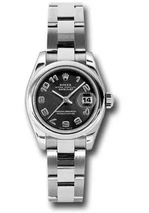  x Steel Lady-Datejust 26 Watch - Domed Bezel - Black Concentric Arabic Dial - Oyster Bracelet - 179160 bkcao Datejust watch for sale   x Datejust watch