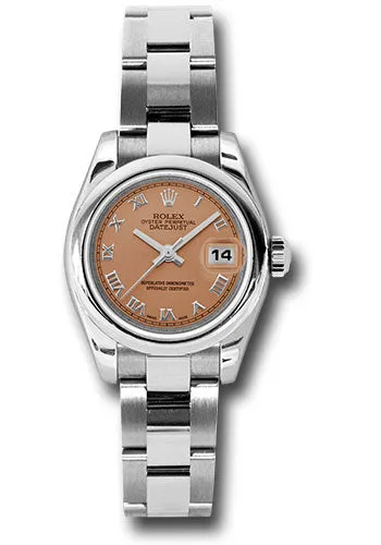   x Steel Lady-Datejust 26 Watch - Domed Bezel - Pink Roman Dial - Oyster Bracelet - 179160 pro Datejust watch for sale   x Datejust watch