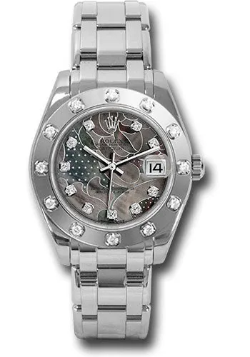   x White Gold Datejust Pearlmaster 34 Watch - 12 Diamond Bezel - Goldust Dream Diamond Dial - 81319 gdd Datejust watch for sale   x Datejust watch