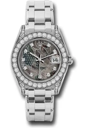   x White Gold Datejust Pearlmaster 34 Watch - 34 Diamond Bezel - Goldust Dream Diamond Dial - 81159 gdd Datejust watch for sale   x Datejust watch