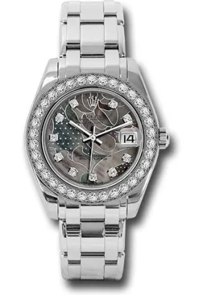   x White Gold Datejust Pearlmaster 34 Watch - 34 Diamond Bezel - Goldust Dream Diamond Dial - 81299 gdd Datejust watch for sale   x Datejust watch