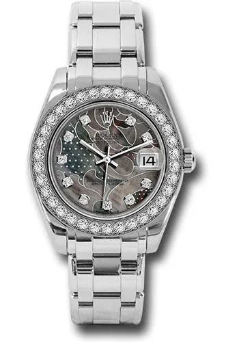   x White Gold Datejust Pearlmaster 34 Watch - 34 Diamond Bezel - Goldust Dream Diamond Dial - 81299 gdd Datejust watch for sale   x Datejust watch