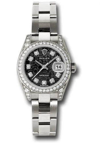   x White Gold Lady-Datejust 26 Watch - 42 Diamond Bezel - Black Jubilee Diamond Dial - Oyster Bracelet - 179159 bkjdo Datejust watch for sale   x Datejust watch