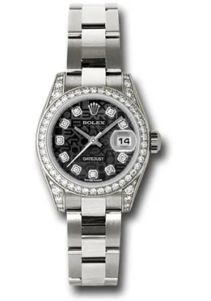   x White Gold Lady-Datejust 26 Watch - 42 Diamond Bezel - Black Jubilee Diamond Dial - Oyster Bracelet - 179159 bkjdo Datejust watch for sale   x Datejust watch