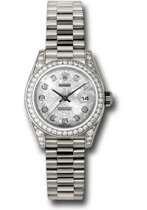   x White Gold Lady-Datejust 26 Watch - 42 Diamond Bezel - Silver Jubilee Diamond Dial - President Bracelet - 179159 sjdp Datejust watch for sale   x Datejust watch
