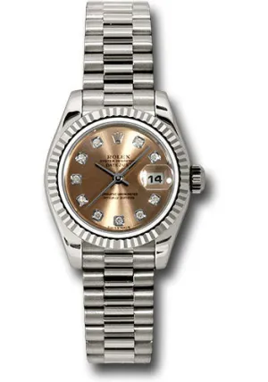   x White Gold Lady-Datejust 26 Watch - Fluted Bezel - Pink Diamond Dial - President Bracelet - 179179 pdp Datejust watch for sale   x Datejust watch