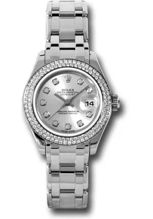   x White Gold Lady-Datejust Pearlmaster 29 Watch - 116 Diamond Bezel - Silver Diamond Dial - 80339 sd Datejust watch for sale   x Datejust watch