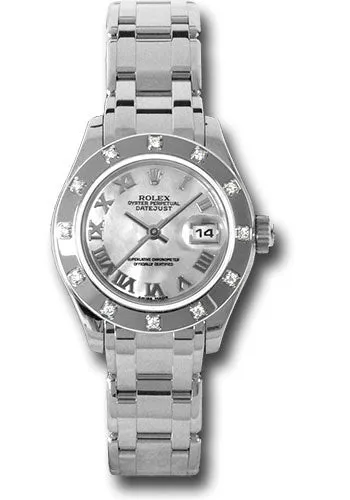   x White Gold Lady-Datejust Pearlmaster 29 Watch - 12 Diamond Bezel - Mother-Of-Pearl Roman Dial - 80319 mr Datejust watch for sale   x Datejust watch