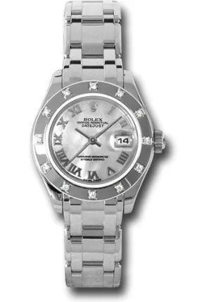   x White Gold Lady-Datejust Pearlmaster 29 Watch - 12 Diamond Bezel - Mother-Of-Pearl Roman Dial - 80319 mr Datejust watch for sale   x Datejust watch