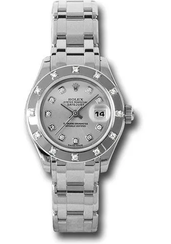   x White Gold Lady-Datejust Pearlmaster 29 Watch - 12 Diamond Bezel - Silver Diamond Dial - 80319 sd Datejust watch for sale   x Datejust watch